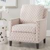 Safavieh Home Collection Buckler Brown with Silver Nailhead Trim Club Chair(pink)