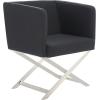 Safavieh Home Collection Celine Navy and Chrome Modern Glam Cross Leg Chair(Black / Chrome)