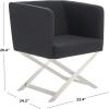Safavieh Home Collection Celine Navy and Chrome Modern Glam Cross Leg Chair(Black / Chrome)