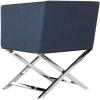 Safavieh Home Collection Celine Navy and Chrome Modern Glam Cross Leg Chair(Navy / Chrome)