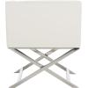 Safavieh Home Collection Celine Navy and Chrome Modern Glam Cross Leg Chair(White / Chrome)