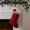 Safavieh Home Collection Cinnamon 20-inch Hanging Knit Pom-Pom Holiday Christmas Stocking (Set of 3)