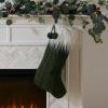 Safavieh Home Collection Cinnamon 20-inch Hanging Knit Pom-Pom Holiday Christmas Stocking (Set of 3)