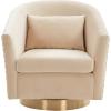 Safavieh Home Collection Clara Quilted Swivel Dusty Rose Tub Accent Chair(Cream / Gold)