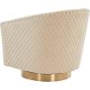 Safavieh Home Collection Clara Quilted Swivel Dusty Rose Tub Accent Chair(Cream / Gold)