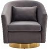 Safavieh Home Collection Clara Quilted Swivel Dusty Rose Tub Accent Chair(Gold / Slate Grey)