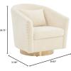 Safavieh Home Collection Clara Quilted Swivel Dusty Rose Tub Accent Chair(Ivory / Gold)