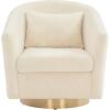 Safavieh Home Collection Clara Quilted Swivel Dusty Rose Tub Accent Chair(Ivory / Gold)