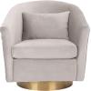 Safavieh Home Collection Clara Quilted Swivel Dusty Rose Tub Accent Chair(Pale Taupe / Gold)