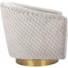 Safavieh Home Collection Clara Quilted Swivel Dusty Rose Tub Accent Chair(Pale Taupe / Gold)
