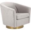 Safavieh Home Collection Clara Quilted Swivel Dusty Rose Tub Accent Chair(Pale Taupe / Gold)