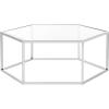 Safavieh Home Collection Eliana Chrome and Glass Hexagon Coffee Table