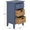 Safavieh Home Collection Everly Drawer White Wash 1-Drawer 2 Removable Baskets Side Table(Blue)