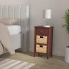 Safavieh Home Collection Everly Drawer White Wash 1-Drawer 2 Removable Baskets Side Table(Cherry)
