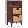 Safavieh Home Collection Everly Drawer White Wash 1-Drawer 2 Removable Baskets Side Table(Cherry)