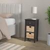 Safavieh Home Collection Everly Drawer White Wash 1-Drawer 2 Removable Baskets Side Table(Distressed Black)