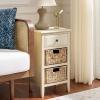 Safavieh Home Collection Everly Drawer White Wash 1-Drawer 2 Removable Baskets Side Table(Sand)