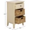 Safavieh Home Collection Everly Drawer White Wash 1-Drawer 2 Removable Baskets Side Table(Sand)