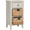 Safavieh Home Collection Everly Drawer White Wash 1-Drawer 2 Removable Baskets Side Table(Vintage Grey)