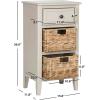 Safavieh Home Collection Everly Drawer White Wash 1-Drawer 2 Removable Baskets Side Table(Vintage Grey)