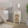 Safavieh Home Collection Everly Drawer White Wash 1-Drawer 2 Removable Baskets Side Table(Vintage Grey)