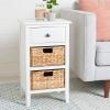Safavieh Home Collection Everly Drawer White Wash 1-Drawer 2 Removable Baskets Side Table(Vintage White)