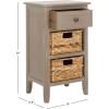Safavieh Home Collection Everly Drawer White Wash 1-Drawer 2 Removable Baskets Side Table(White Washed)