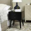 Safavieh Home Collection Lyla Mid Century Retro Silver Cap Nightstand, Walnut/Gold(Black / Silver)