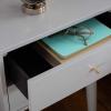 Safavieh Home Collection Lyla Mid Century Retro Silver Cap Nightstand, Walnut/Gold(Grey / Gold)