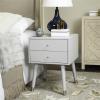 Safavieh Home Collection Lyla Mid Century Retro Silver Cap Nightstand, Walnut/Gold(Grey / Silver)