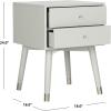 Safavieh Home Collection Lyla Mid Century Retro Silver Cap Nightstand, Walnut/Gold(Grey / Silver)