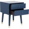 Safavieh Home Collection Lyla Mid Century Retro Silver Cap Nightstand, Walnut/Gold(Lapis Blue / Gold)