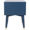 Safavieh Home Collection Lyla Mid Century Retro Silver Cap Nightstand, Walnut/Gold(Lapis Blue / Gold)