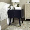 Safavieh Home Collection Lyla Mid Century Retro Silver Cap Nightstand, Walnut/Gold(Navy / Gold)