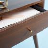 Safavieh Home Collection Lyla Mid Century Retro Silver Cap Nightstand, Walnut/Gold(Walnut / Gold)