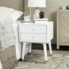 Safavieh Home Collection Lyla Mid Century Retro Silver Cap Nightstand, Walnut/Gold(White / Gold)