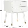 Safavieh Home Collection Lyla Mid Century Retro Silver Cap Nightstand, Walnut/Gold(White / Gold)