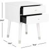 Safavieh Home Collection Lyla Mid Century Retro Silver Cap Nightstand, Walnut/Gold(White / Silver)