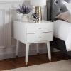 Safavieh Home Collection Lyla Mid Century Retro Silver Cap Nightstand, Walnut/Gold(White / Silver)