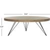 Safavieh Home Collection Mansel Mid-Century Light Oak Hairpin Leg Round Coffee Table