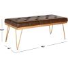 Safavieh Home Collection Marcella Brown & Gold Bench(Brown / Gold)