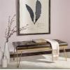 Safavieh Home Collection Marcella Brown & Gold Bench(Brown / Gold)