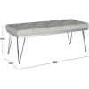 Safavieh Home Collection Marcella Brown & Gold Bench(Grey / Chrome)