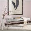 Safavieh Home Collection Marcella Brown & Gold Bench(Grey / Chrome)