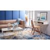 Safavieh Home Collection Marigold Mid-Century White Wash and Brass Hairpin Leg Coffee Table(White Washed / Silver)