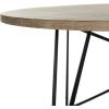 Safavieh Home Collection Maris Modern White Lacquer Round Hairpin Leg Coffee Table(Light Brown)