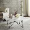 Safavieh Home Collection Maris Modern White Lacquer Round Hairpin Leg Coffee Table(White)