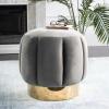 Safavieh Home Collection Maxine Pink and Gold Channel Tufted Otttoman Ottoman(Dark Grey / Gold)