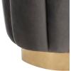 Safavieh Home Collection Maxine Pink and Gold Channel Tufted Otttoman Ottoman(Dark Grey / Gold)