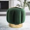 Safavieh Home Collection Maxine Pink and Gold Channel Tufted Otttoman Ottoman(Emerald / Gold)